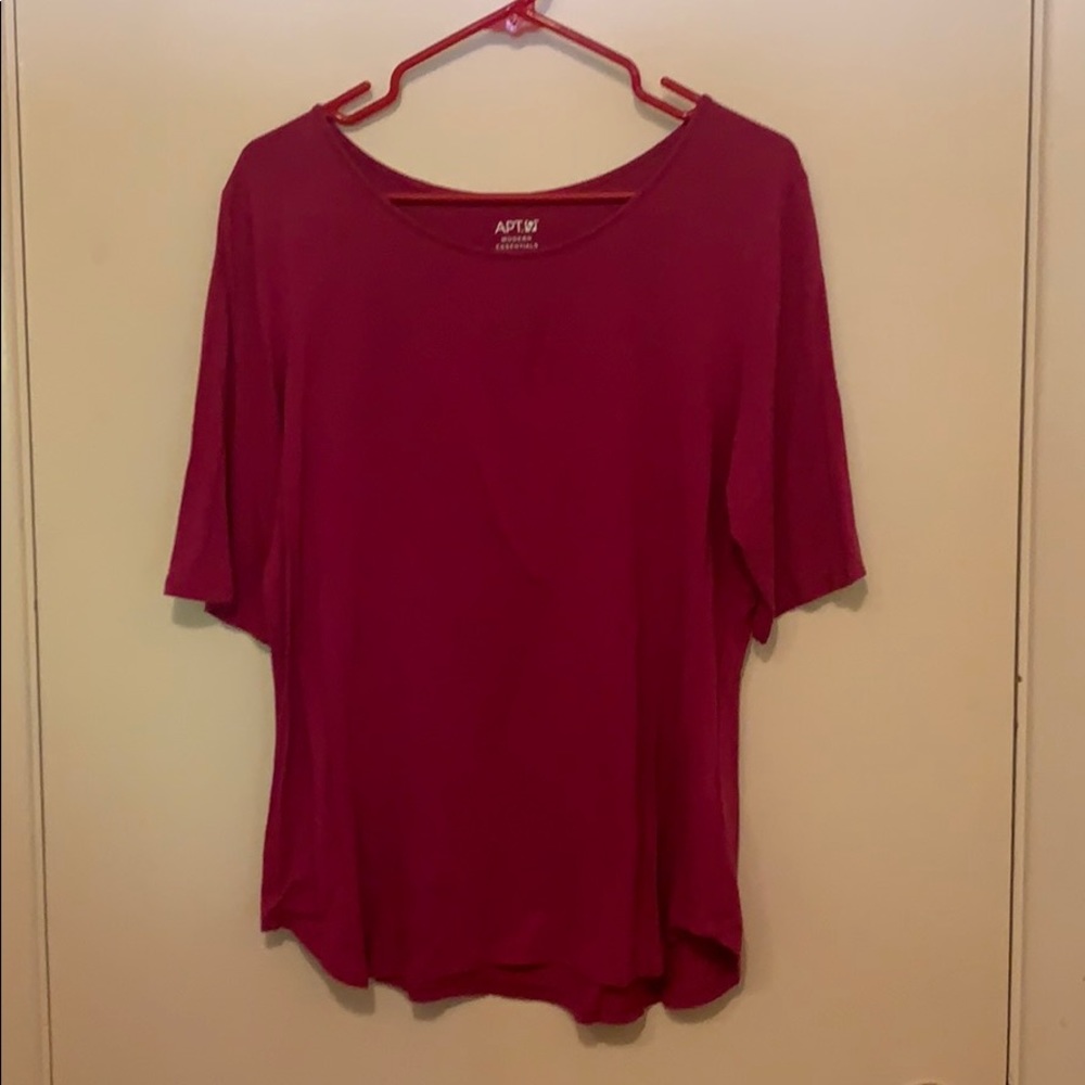 3/4 Sleeve Hot Pink Shirt